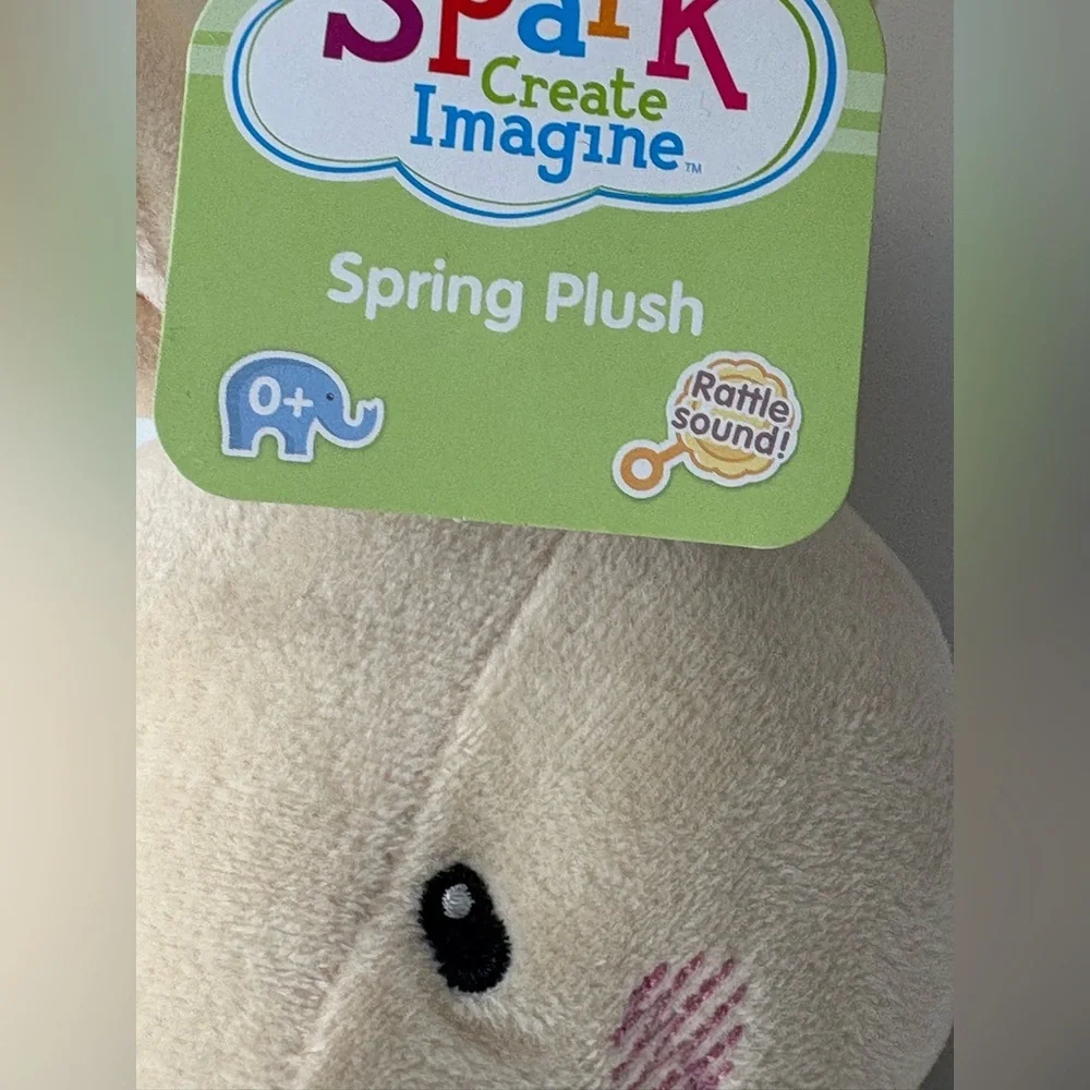 Spark Create Imagine Cream Bunny Plush Toy with rattle inside -New with tag